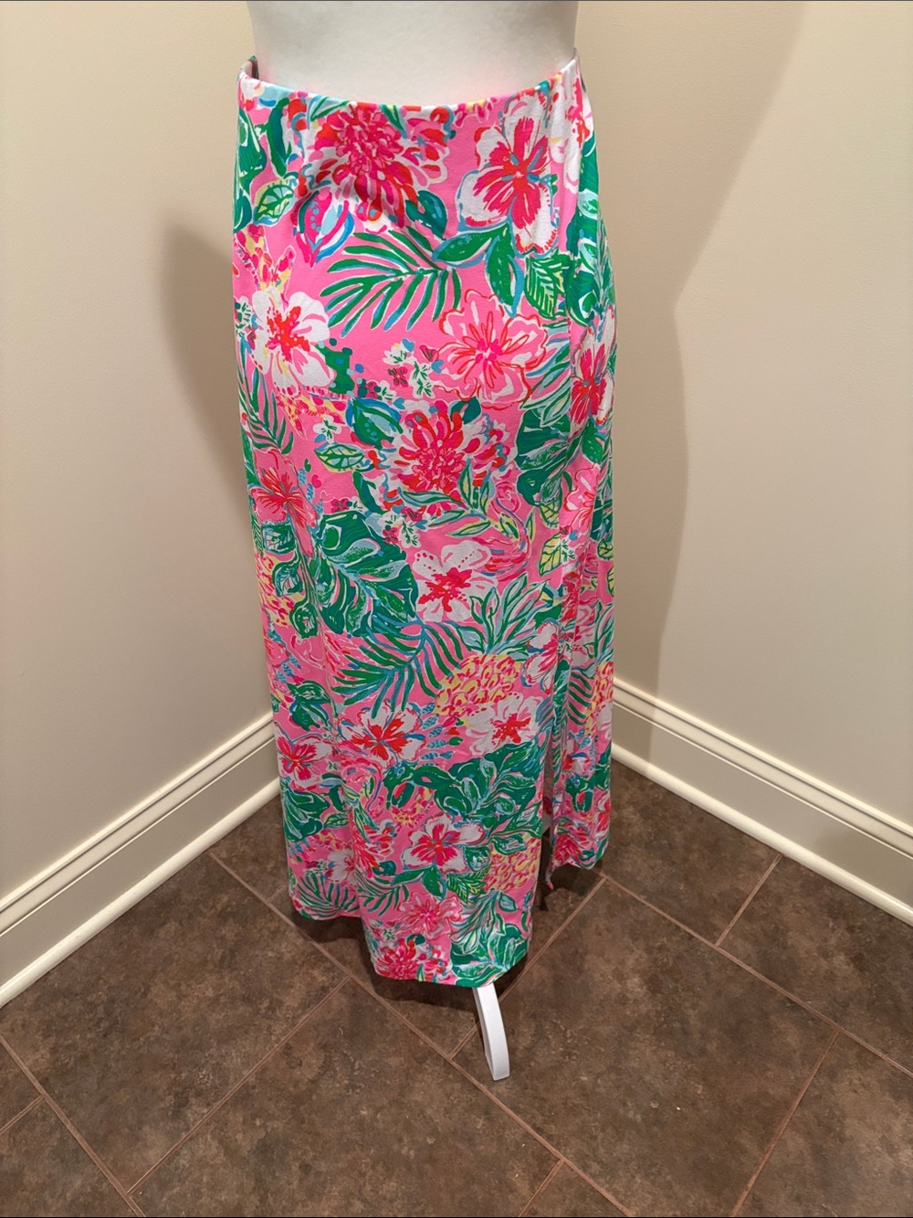 Lilly Pulitzer Pink Floral Tropical Maxi Skirt - Picture 2 of 3